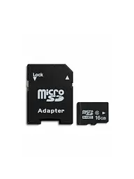 Карта пам'яті microSDHC 16 ГБ Class 10 з SD-адаптером Чорна (37261544)