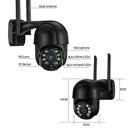 Камера відеоспостереження XPRO PTZ Wi-Fi Outdoor Camera ICSEE 5MP 30 чорна (MER-15337_1408) - мініатюра 4