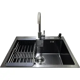 Комплект мийка + змішувач Romzha Arta U-550S Max BL (A) - мініатюра 2