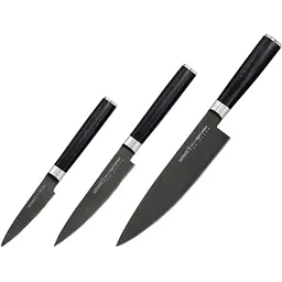 Набір з 3-х кухонних ножів в подарунковій коробці Samura Mo-V Stonewash (SM-0220B)