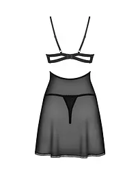 Бебі-дол Obsessive Nutris babydoll & thong, M/L, імітація ліфа та спіднички, стрінги в комплекті - мініатюра 4