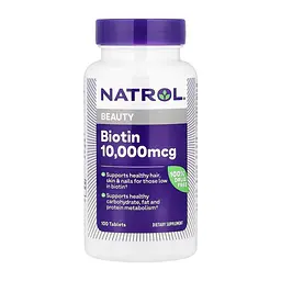 Біотин Natrol 10 000 мкг (Biotin) - 100 таблеток, для волосся, шкіри та нігтів