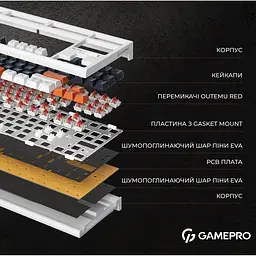 Клавіатура GamePro MK180B Hot-Swap Red Swich RGB USB Black [MK180B] [121466] - мініатюра 11