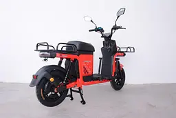 Електроскутер Вантажний з двома великими багажниками Crosser SUPER MAX 1200W | 60V30AH Li-Fe | USB зарядка Червоний  - мініатюра 2