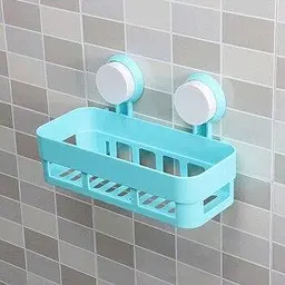 Полиця на присосках прямокутна Bathroom Shelves настінна полиця для ванної кімнати Blue (do175) - мініатюра 2