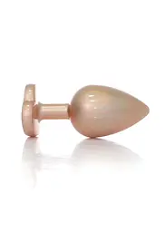 Анальна пробка з кристалом Jewellery Pearl Gold Heart Plug M 8 см (прозорий) - мініатюра 5