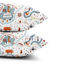 Набір наволочок Cosas Traveling animals 50х70 см теракотовий (SetPillow_AnimalsRoad_50х70) - мініатюра 2