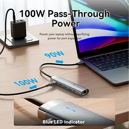 Док-станція USB3.2 Type-C --> HDMI 60Hz/USB 3.0x2/RJ45/PD 100W Hub 6-in-1 Vention - мініатюра 8