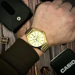 Чоловічий годинник Casio MTP-V300G-9A Золотистий ( AT1141-0200 ) - мініатюра 2