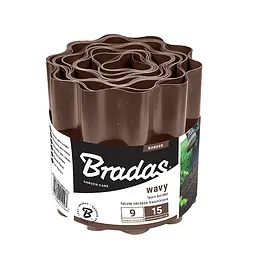 Бордюр хвилястий газонний Bradas 9 м х 15 см коричневий OBFB 0915