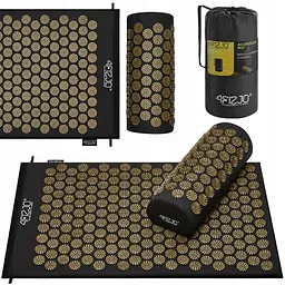 Килимок акупунктурний з валиком 4FIZJO Classic Mat Аплікатор Кузнєцова Black/Gold (P-5907739314987)