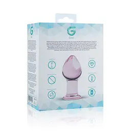 Рожева анальна пробка зі скла Gildo Pink Glass Buttplug - мініатюра 5