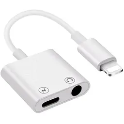 Аудіоадаптер для Apple розгалужувач Lightning TRRS 3.5 F/ Lightning F 0.1 м білий