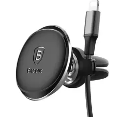 Автомобільний тримач холдер Baseus Magnetic Car Mount Phone Holder with Cable Clip Air Vent Version C40141201113-00 - мініатюра 7