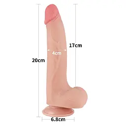 Фалоімітатор Sliding-Skin Dual Layer Dong 8.5'' 22 см тілесний - мініатюра 14