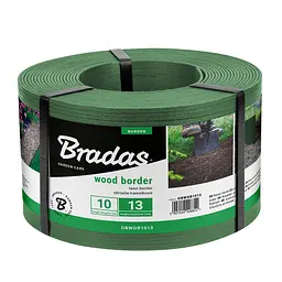 Бордюр рівний газонний Bradas WOOD BORDER 130 мм х 2,8 мм х 10 м зелений OBWGR1013