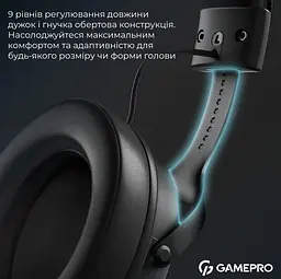 Ігрові бездротові навушники GamePro HSW-191-BL Asgard Skadi Wireless 7.1 Black - мініатюра 18