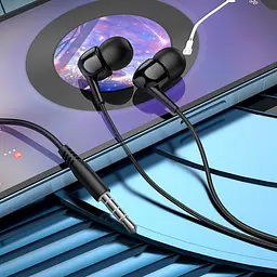 Провідні вакуумні навушники Hoco M99 Celestial universal earphones with microphone, 3.5mm, 1.2m, black - мініатюра 5