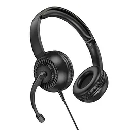 Накладні навушники Hoco W112 Pures (3.5mm/1.8m) Black - мініатюра 2