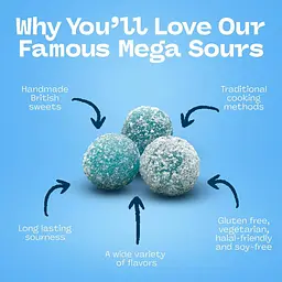 Кислі цукерки Barnetts Sweets Mega Sour Raspberry Candy 104г - мініатюра 4