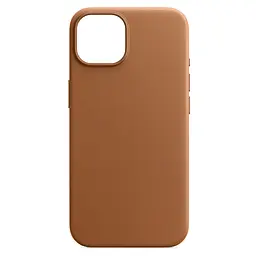Кожаный чехол-панель для Apple iPhone 15, FAKE Leather Case, коричневый, искусственная кожа, премиум-класс, противоударный, защита всего корпуса, с мягкой подкладкой, поддержка MagSafe и беспроводной зарядки, ArmorStandart (ARM76288)