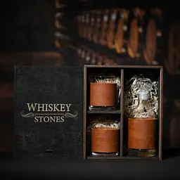 Подарунковий набір віскі Whiskey Stones №12 у дерев'яному пеналі - графин + склянки Larus - мініатюра 2