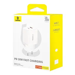 Мережевий зарядний пристрій Baseus Cube Fast Charger C+U 30W EU Cluster білий P10111404213-00 - мініатюра 5