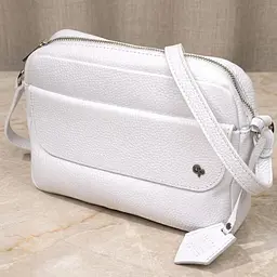 Жіноча сумка крос-боді із натуральної шкіри Grande Pelle 11650 біла