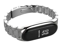 Металевий ремінець Primo Mijobs для фітнес-браслета Xiaomi Mi Band 3 Silver - мініатюра 2