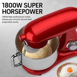 Кухонний комбайн планетарний Cookdeyi міксер тістоміс 1800 Вт чаша 8 л SM 1522NM red - мініатюра 4