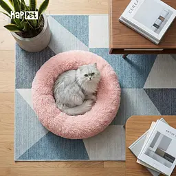 Плюшевий лежак Happet для котів та собак, рожевий, 40 см, XS (LP07) - мініатюра 3