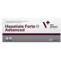 Vet Expert Hepatiale Forte Advanced Харчова добавка для підтримки та захисту функцій печінки у котів і собак, 30 таб. Новинка