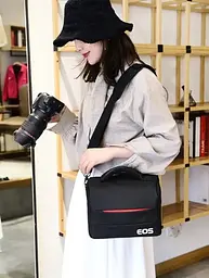 Сумка для фотоапарата Canon EOS протиударна Чорний з червоним з дощовиком (IBF030BRD) - мініатюра 8