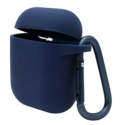 Чохол для навушників Apple AirPods Silicone Case with carbine [Midnight Blue] [39574] - мініатюра 4