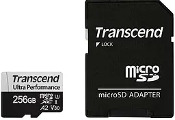 Карта пам'яті microSD 256GB C10 UHS-I U3 A2 R160/W125MB/s + SD Transcend teh0013274