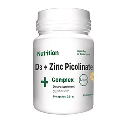 Вітаміни та мінерали EntherMeal D3 + Zinc Picolinate Complex 60 капсул