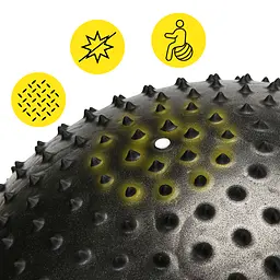 М'яч для фітнесу (фітбол) Cornix 55 см масажний Anti-Burst Black XR-0466 - мініатюра 10