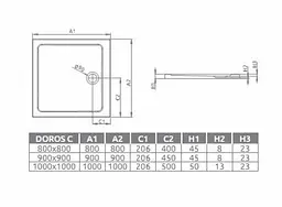 Душовий піддон Radaway Doros Plus C 80x80 SDRPC8080-01 - мініатюра 3