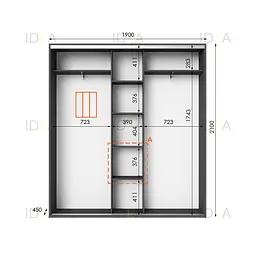 Шафа-купе Idea серія 6 190 x 45 x 210 см Антрацит - мініатюра 2