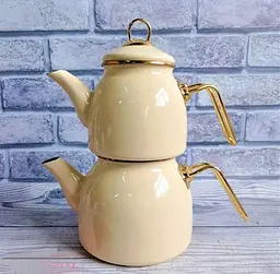 Двоярусний емальований чайник O.M.S. Collection 10800-Cream (1/2 л)