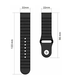 Ремінець BeWatch для Amazfit BIP/Bip Lite/Bip U/Pro/Mini/GTS/GTS 2 (E)/GTR 42мм силіконовий 20 мм Wave Чорний (1010701) - мініатюра 3