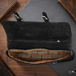 Чоловічий портфель з натуральної шкіри Tony Perotti Italico 9225G-38 (90415) Чорний - мініатюра 2