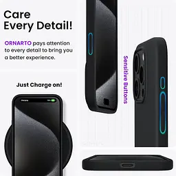 Чохол ORNARTO, сумісний з iPhone 15 Pro 6,1 дюйма, 3-шаровий рідкий силікон з повним покриттям - мініатюра 5