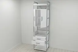 Шафа Гардероб Уні секція 5 серії Конект Ferrum-decor 220x60x50см Сірий метал ДСП Білий 32 мм (FRD-104515) - мініатюра 9