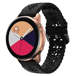 Силіконовий ремінець Flower для Xiaomi Amazfit GTS 22e34 mini - чорнийширина кріплення 20ммWatchbands (W32-4WB23969021) - мініатюра 2