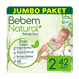 Підгузки Bebem Natural 2 mini 3-6 кг 42 шт (8690536806003) - мініатюра 2