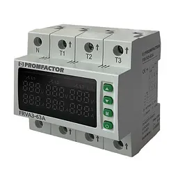 Реле контролю напруги та струму FRVA3-63A 3ф Промфактор