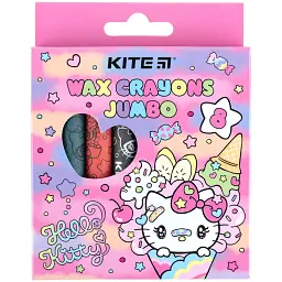 Крейда воскова, 8 кольорів Jumbo Hello Kitty HK24-076 Kite