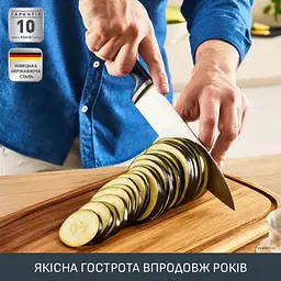 Ніж кухонний шеф-кухаря Tefal EverSharp 2 предмети 16.5 см нержавіюча сталь, бакеліт, чорний kuh0014570 - мініатюра 7