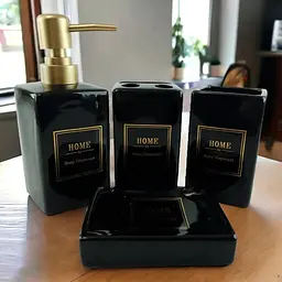 Набір аксесуарів для ванної кімнати No brand Home чорний 4 предмети - мініатюра 7